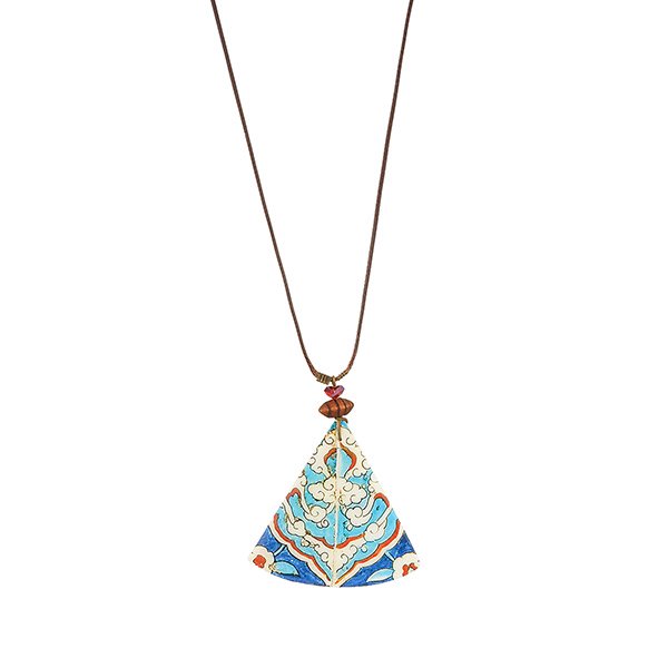 Halskette Dreieck XL Blautöne, Fliese