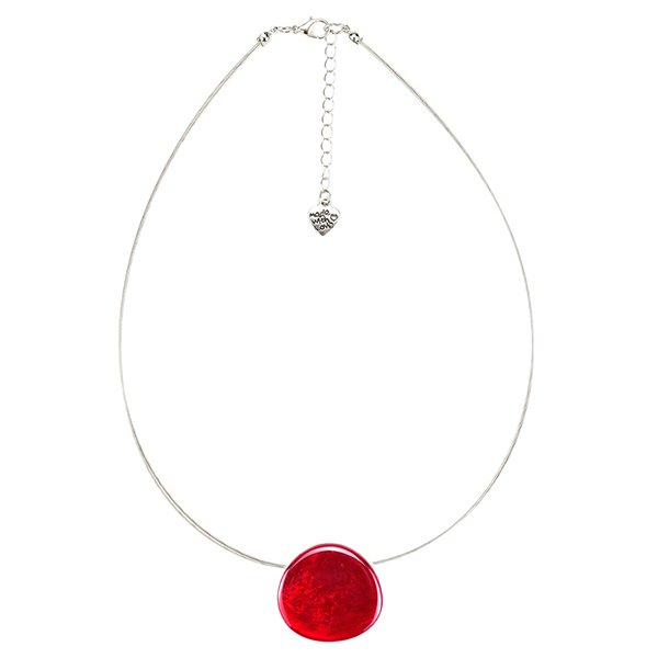 Halskette oval rot, Capiz