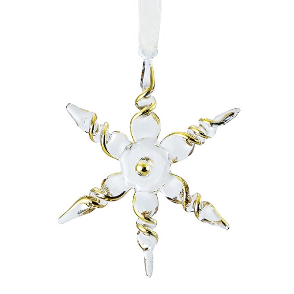 Glasstern 7cm ALEXANDRIA, transparent-gold