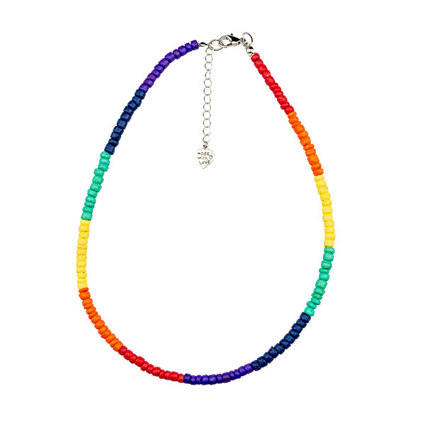 Halskette Mini Bits ONLY Rainbow PRIDE, Kokosnuss / CONTIGO Fairtrade Onlineshop