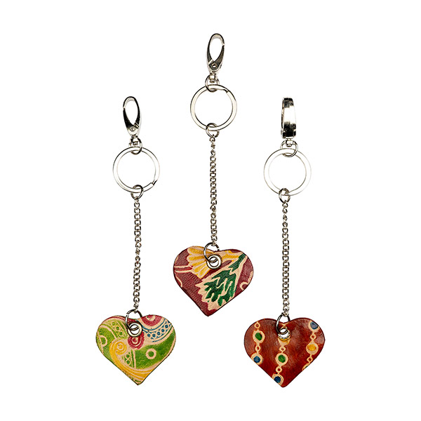 Schlüsselanhänger flach Herz SIMRAN, Ziegenleder / CONTIGO Fairtrade Onlineshop