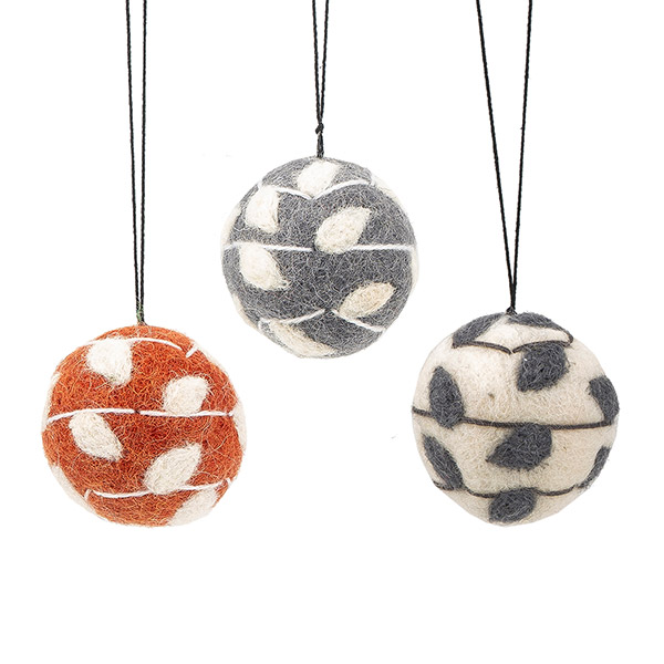 Dekoanhänger WEIHNACHTSKUGEL (Stückpreis), Wollfilz / CONTIGO Fairtrade Onlineshop