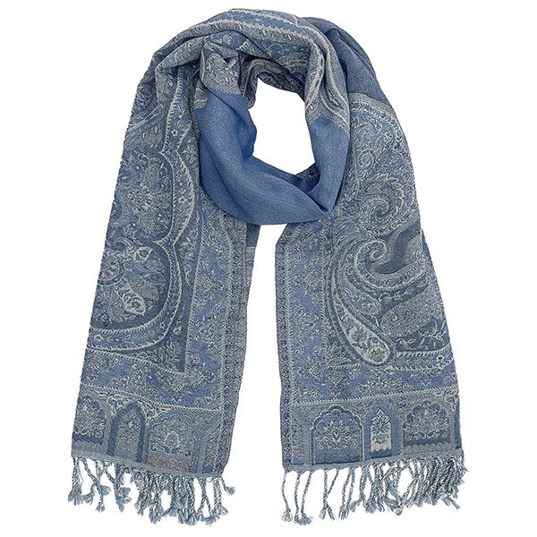 Wendestola LACE, dunkelblau-hellblau, 180x70 cm, Wolle