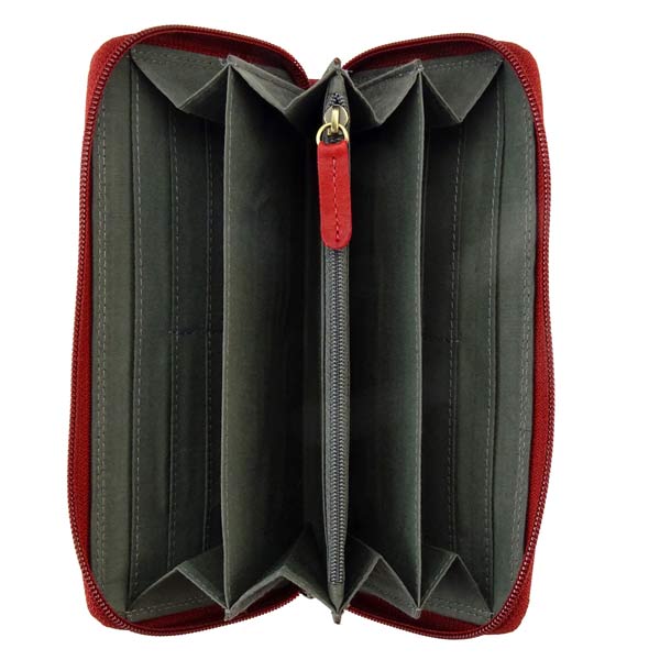 Brieftasche DIVA 19x10cm Vintage rot RFID-secure, Rindsleder / CONTIGO Fairtrade Onlineshop