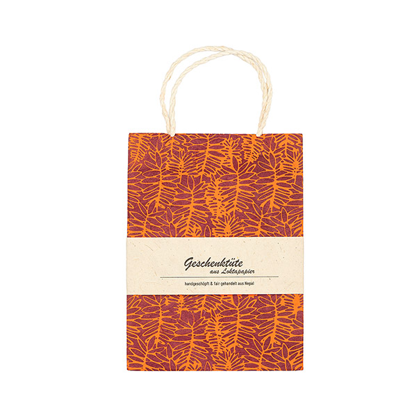 Geschenktüte S FARN, purpur-orange / CONTIGO Fairtrade Onlineshop