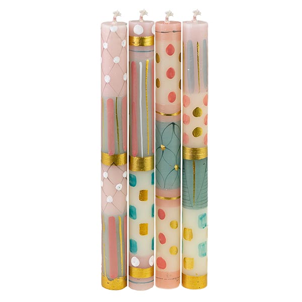Stabkerze 23cm Pastel & Gold, Kapula / CONTIGO Fairtrade Onlineshop