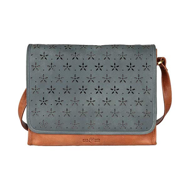 Wechselklappe CUT rauchblau IndiWIEDUella, Vintageleder / CONTIGO Fairtrade Onlineshop