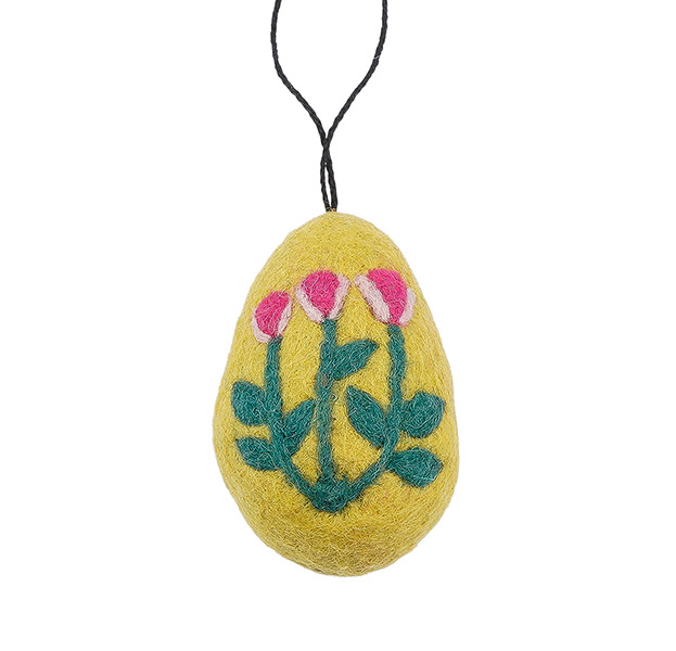 Anhänger Osterei BLUMEN (Stückpreis), Wollfilz / CONTIGO Fairtrade Onlineshop