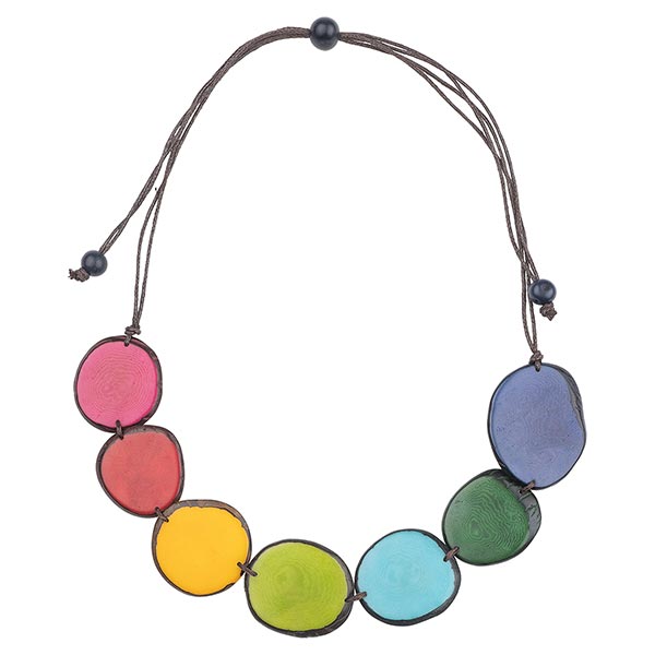 Halskette einreihig Multicolor, Tagua