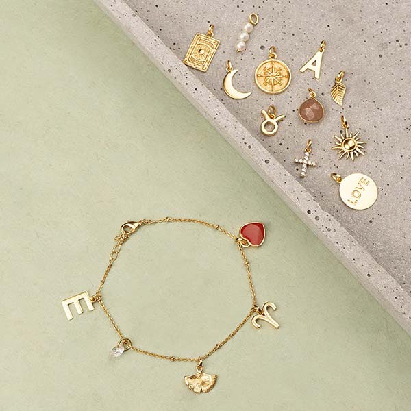 Anhänger, Plättchen LOVE, Mix&Match, 22K vergoldet / CONTIGO Fairtrade Onlineshop