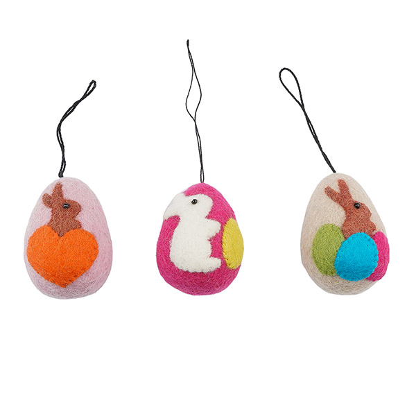 Anhänger Ostereier RABBIT (Stückpreis), Wollfilz