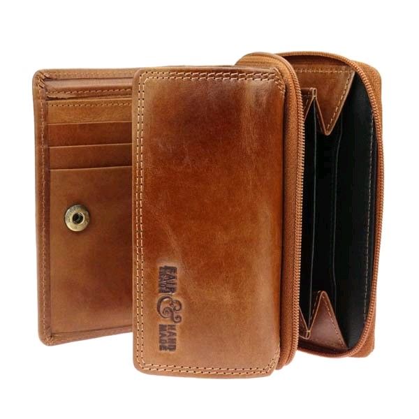 Börse VINCE 13x10cm vintage braun RFID-secure, Rindsleder / CONTIGO Fairtrade Onlineshop