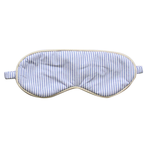 Schlafmaske BLUE STRIPE, hellblau, weiß, Baumwolle+Polyester-Satin
