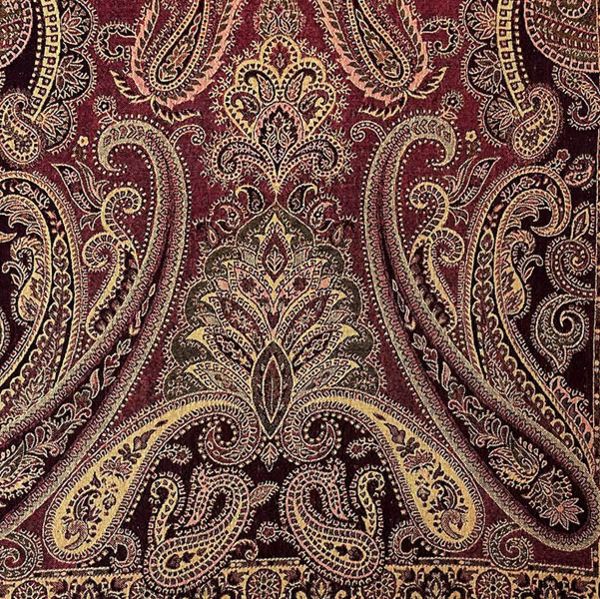 Wollschal PAISLEY, weinrot, 180x70 cm, 100 % Wolle