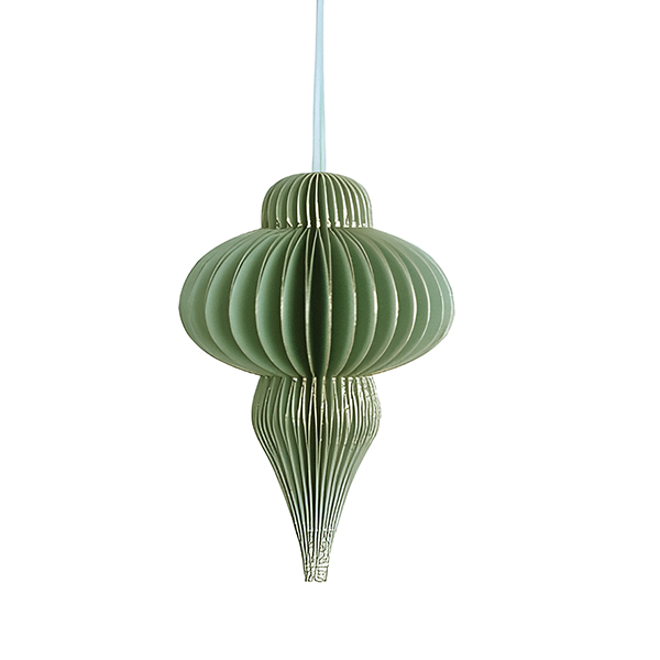 Papierdeko Origami CONE, 7,5 cm, mintgrün, Goldrand / CONTIGO Fairtrade Onlineshop