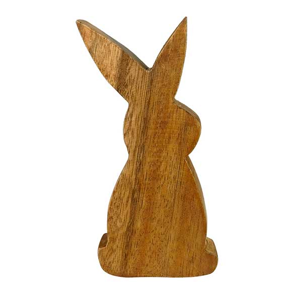 Dekofigur Hase 15x6cm natur, Acaciaholz