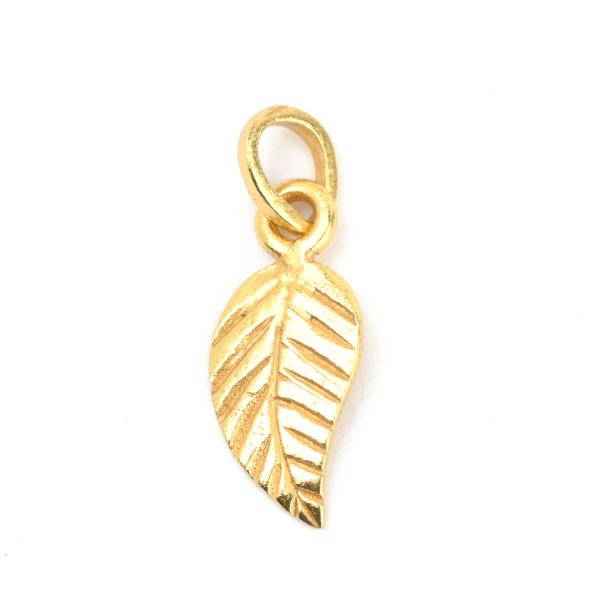 Anhänger, Blatt, Mix&Match, 22K vergoldet / CONTIGO Fairtrade Onlineshop