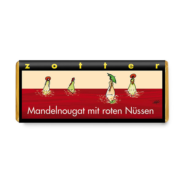 Zotter - Mandelnougat mit roten Nüssen 70g BIO / CONTIGO Fairtrade Onlineshop