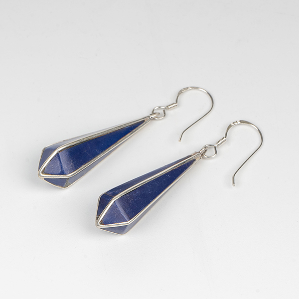 Ohrhänger großer OBELISK, Lapis / CONTIGO Fairtrade Onlineshop
