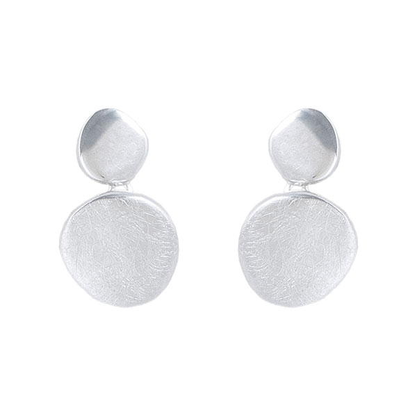 Ohrstecker, duo pebbles, Silber matt