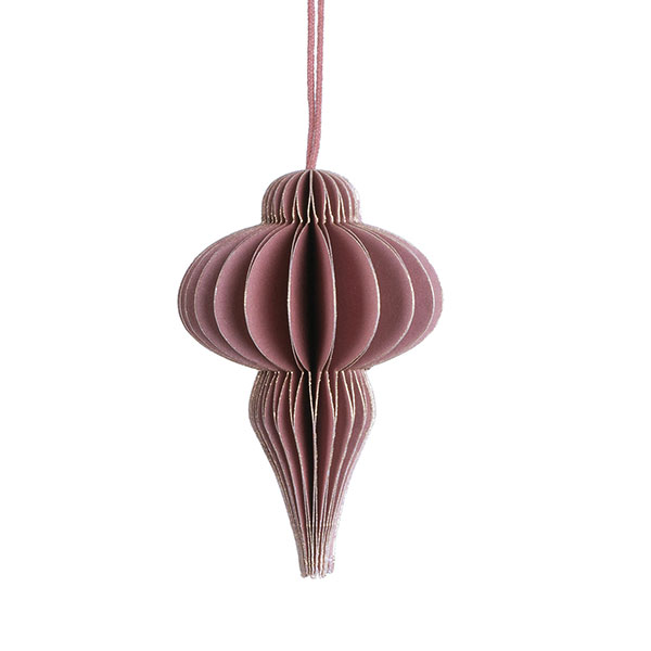 Papierdeko Origami CONE, 7,5 cm, mauve, Goldrand / CONTIGO Fairtrade Onlineshop