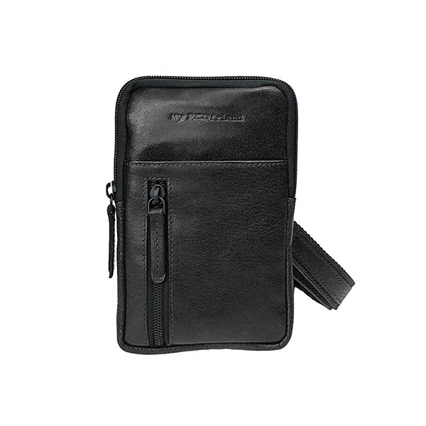 Handytasche SPORTY schwarz, Ziegenleder