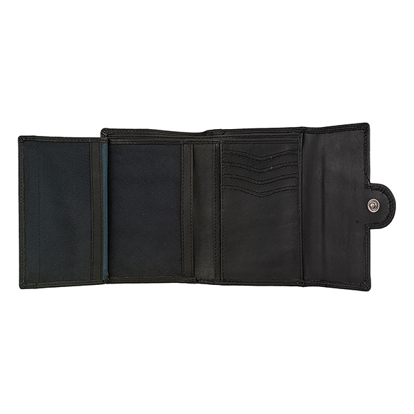 Börse LUXUS 9x13cm vintage schwarz RFID-secure, Rindsleder / CONTIGO Fairtrade Onlineshop