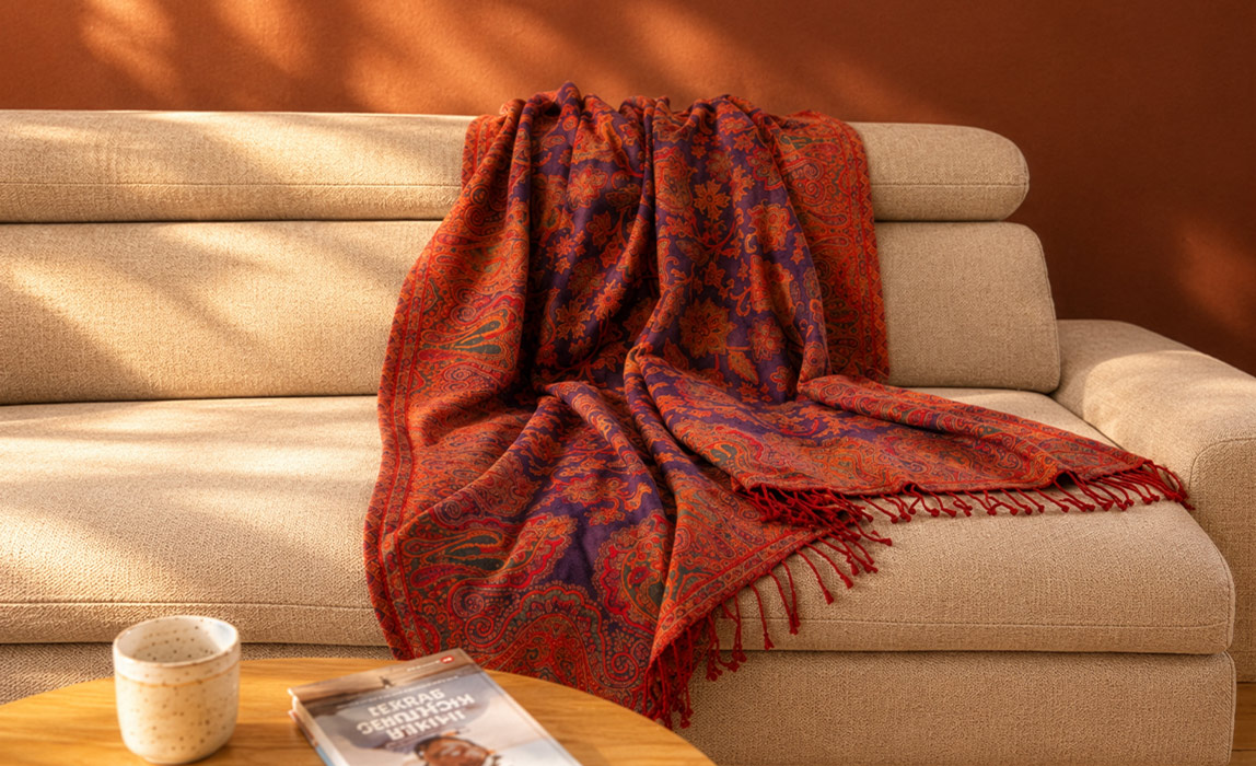 Warme Fair Trade Paisley Wolldecken kaufen: Wohntextilien aus Fairem Handel von CONTIGO Fairtrade Onlineshop