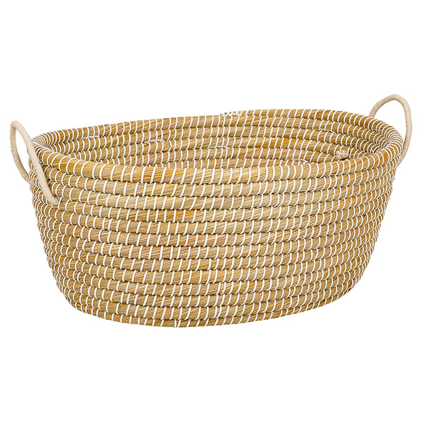 Korbwanne 60cm ELEGANT WHITE, Kaisagras