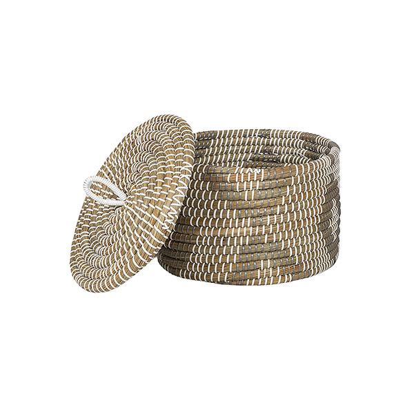 Aufbewahrungskorb 30x20cm DIAMOND flacher Deckel, Kaisagras / CONTIGO Fairtrade Onlineshop