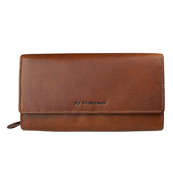 Brieftasche 10x19cm chestnut, Ziegenleder / CONTIGO Fairtrade Onlineshop