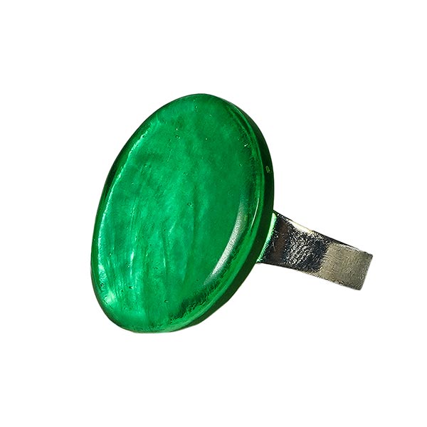 Ring oval, grün, Capiz