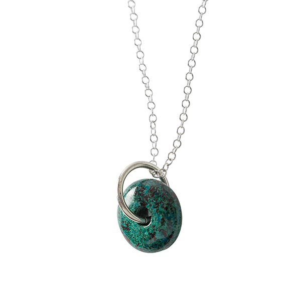 Halskette DONUT mini Chrysokoll, Silber / CONTIGO Fairtrade Onlineshop