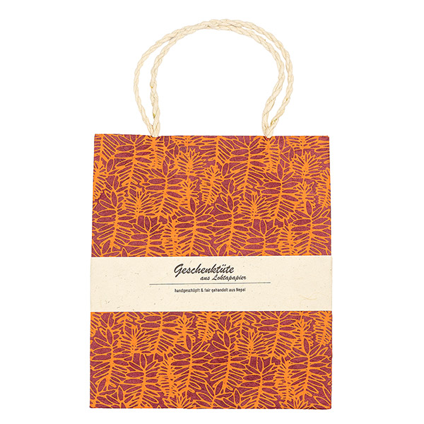 Geschenktüte M FARN, purpur-orange / CONTIGO Fairtrade Onlineshop