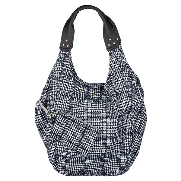 Tasche HOBOBAG black square, schwarz-weiß, Wollmix