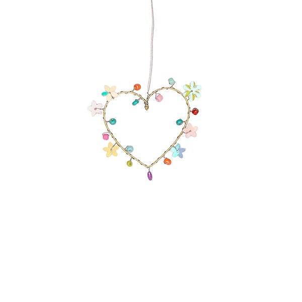 Perlendekoration HERZ 5 cm, multicolor