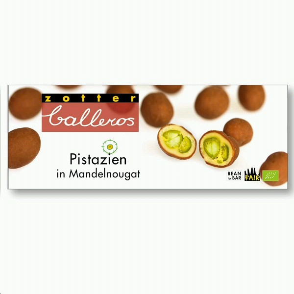 Zotter Balleros Pistazien in Mandelnougat BIO