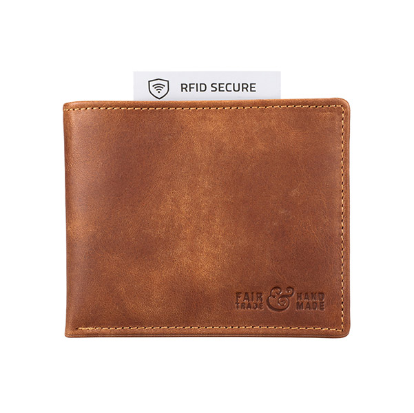 Börse LEAN 11x9cm Vintage braun RFID-secure, Rindsleder / CONTIGO Fairtrade Onlineshop