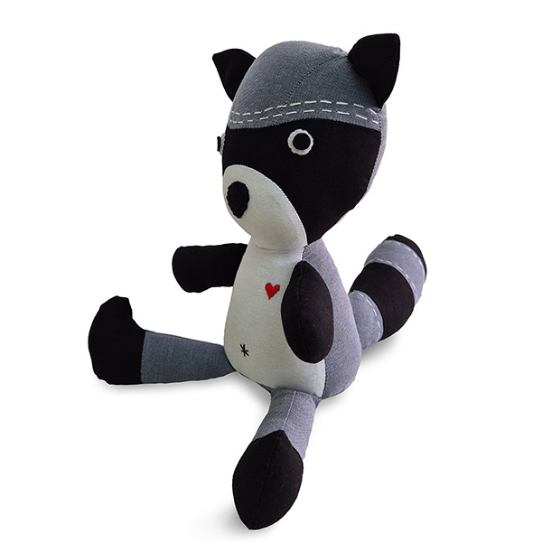 Stofftier Waschbär EMILIO, Baumwolle / CONTIGO Fairtrade Onlineshop