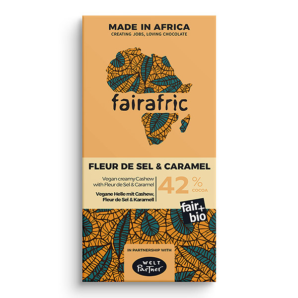 fairafric - Schokolade BIO 42% Fleur de Sel & Caramel 80g / CONTIGO Fairtrade Onlineshop