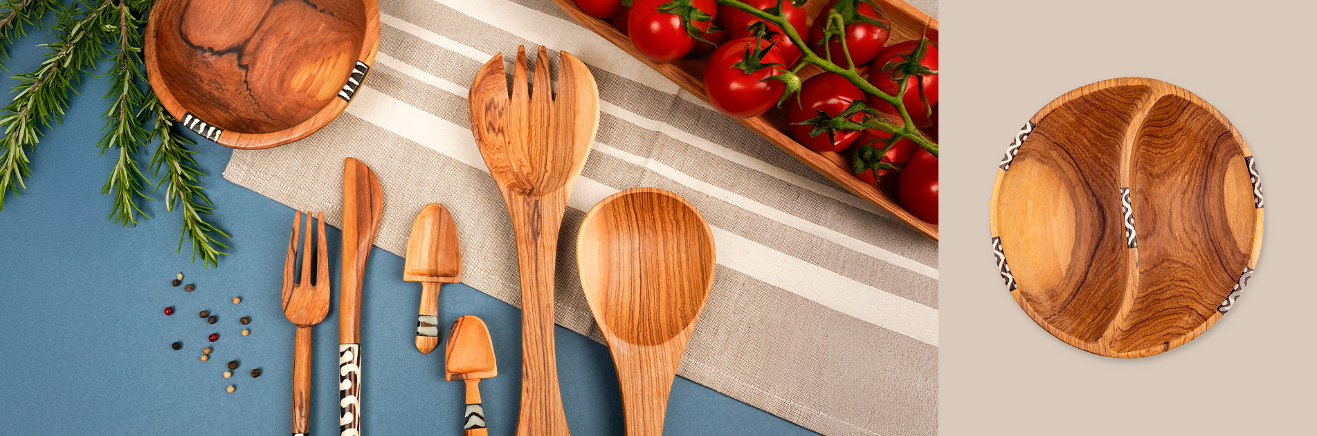 Teller und Schalen aus Olivenholz von Contigo Fairtrade Onlineshop