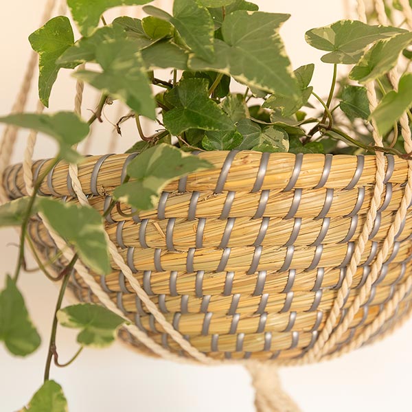Makramee Hängekorb Blumenampel, Jute, Kaisagras / CONTIGO Fairtrade Onlineshop