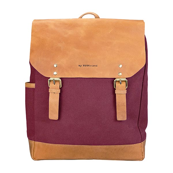 -39% Laptop-Rucksack bordeaux, Ecoleder Bio-BW SONDERPREIS