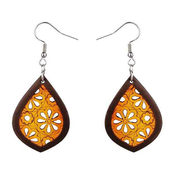 Ohrringe FLOWERPOWER Tropfen rot-orange, Flaschenkürbis