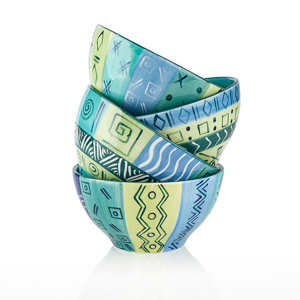 Schale 12cm BLUE&GREEN Keramik, Kapula / CONTIGO Fairtrade Onlineshop