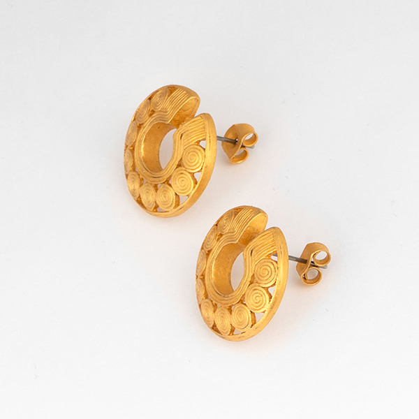 Ohrstecker COLOMBIAN, Zinn vergoldet, fairmined / CONTIGO Fairtrade Onlineshop