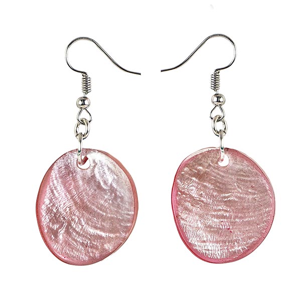 Ohrringe oval rosé, Capiz