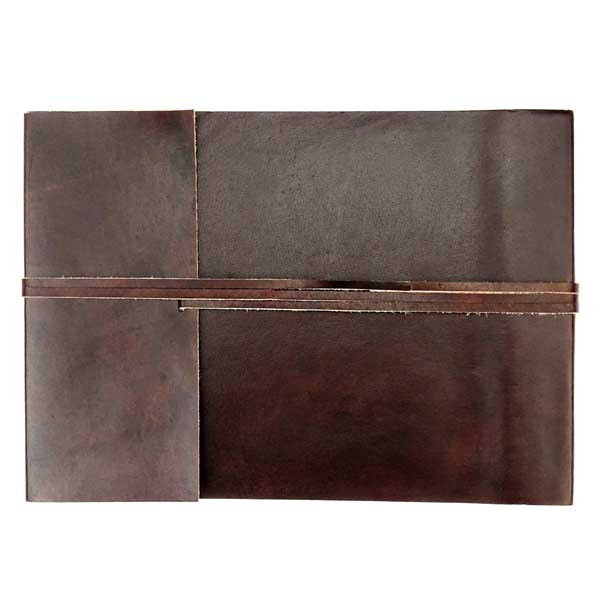 Sammelalbum, Fotoalbum, 26x18cm dunkelbraun mit STRAP, Leder