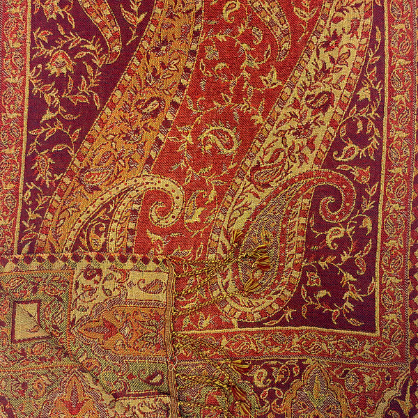 Schal PAISLEY rot-orange, 165x35cm Wolle / CONTIGO Fairtrade Onlineshop