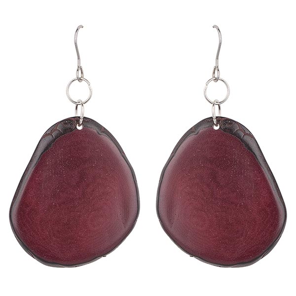 Ohrringe oval beere, Tagua